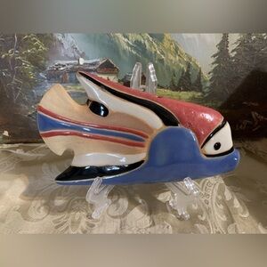 Vintage Ceramic Glazed Fish Décor